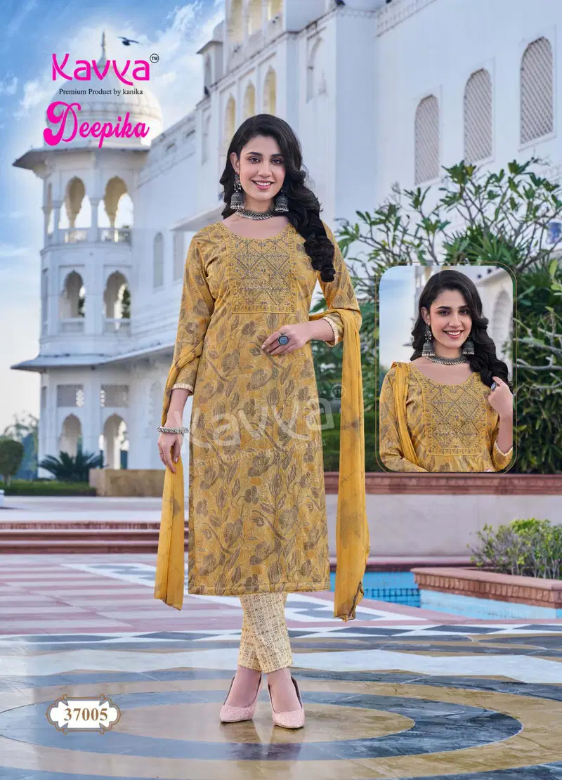 Deepika Vol 37 By Kavya Straight Kurti With Bottom Dupatta Orders In India